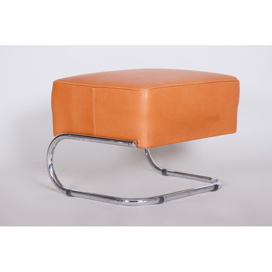 Image 1 of Vintage orange Slezak footrest, 1930s