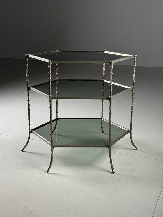 Image 1 of Faux Bamboo Metal Coffee Table