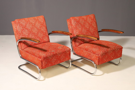 Image 1 of Functionalist Upholstered Armchair by Mücke-Melder | 1930s, Czechoslovakia