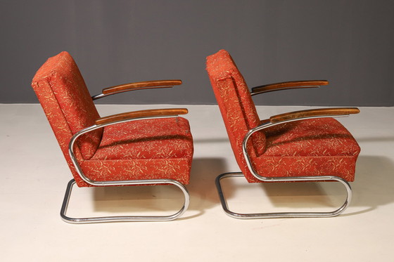 Image 1 of Functionalist Upholstered Armchair by Mücke-Melder | 1930s, Czechoslovakia