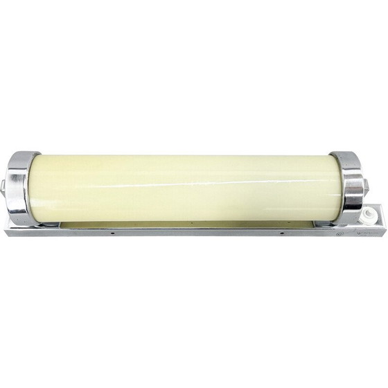 Image 1 of Lampada da parete vintage Bauhaus in cromo e vetro lattiginoso, 1930