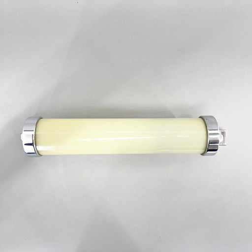 Vintage Bauhaus wall lamp in chrome and milky glass, 1930