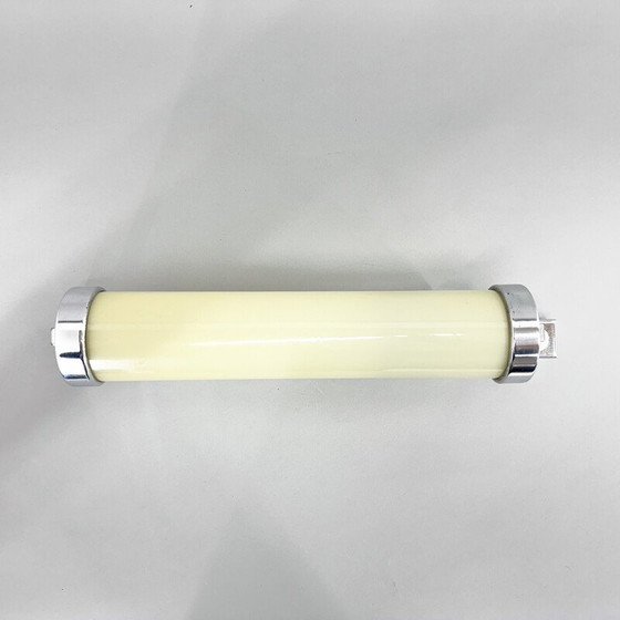 Image 1 of Lampada da parete vintage Bauhaus in cromo e vetro lattiginoso, 1930