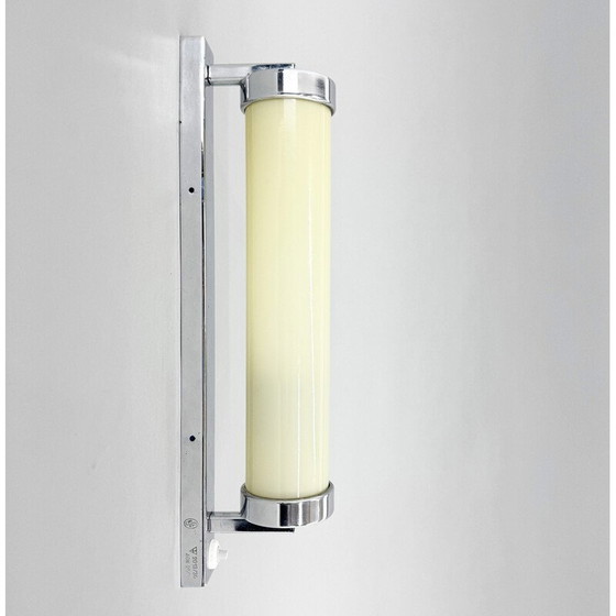 Image 1 of Lampada da parete vintage Bauhaus in cromo e vetro lattiginoso, 1930