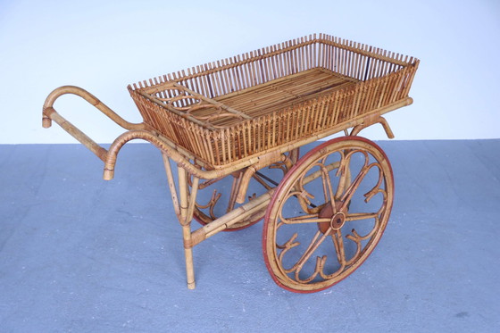 Image 1 of Bamboo bar trolley, 60s