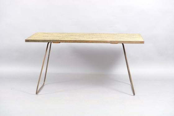 Image 1 of Vintage golden mosaic coffee table by Berthold Müller, 1950s