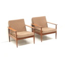 2x vintage Danish design armchairs from the 1960s