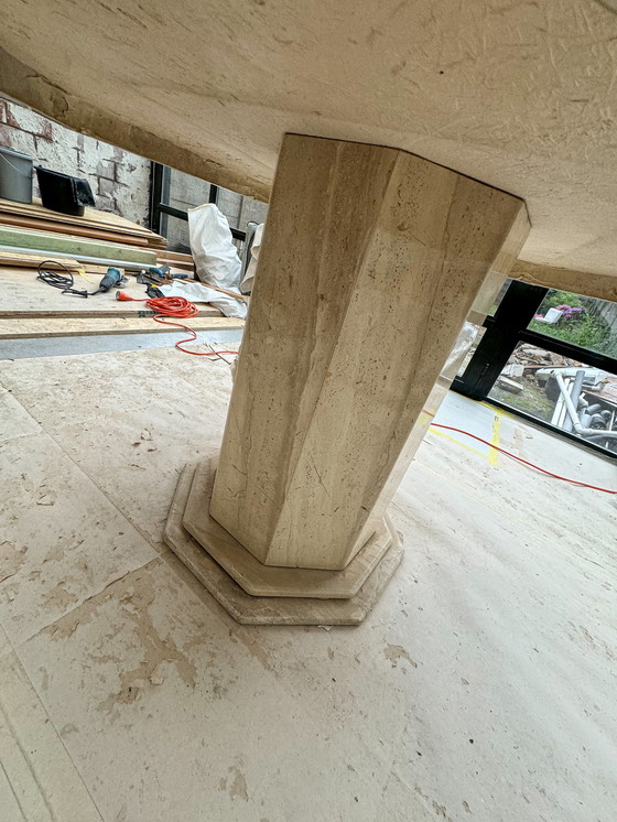 Image 1 of Mid-Century Travertine Dining Table