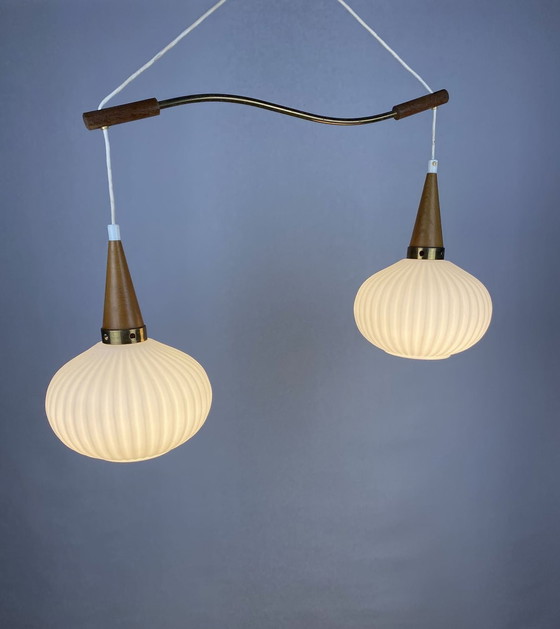 Pair of Frosted Opal Glass Light Pendants Pair of Frosted Opal Glass Light Pendants