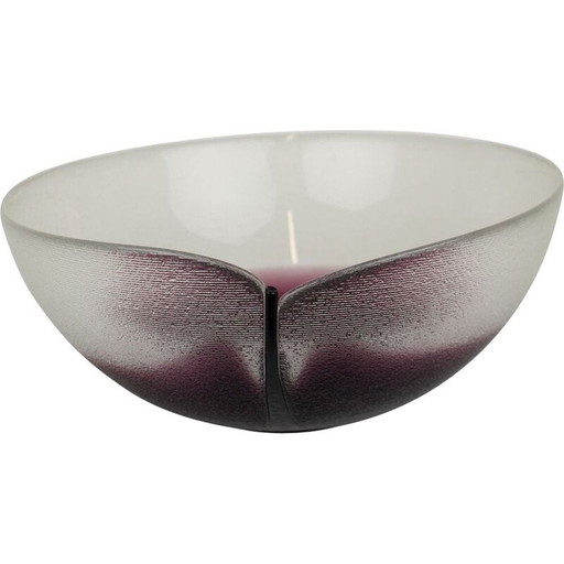 Vintage art glass bowl by Jiri Suhajek for Crystalex, 1970