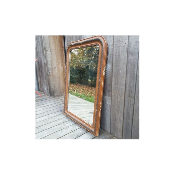 Image 1 of Vintage wood mirror with stucco covering