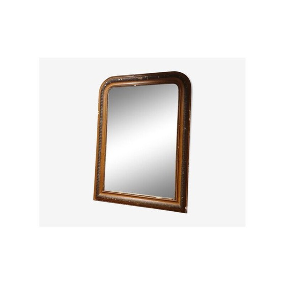 Image 1 of Vintage wood mirror with stucco covering