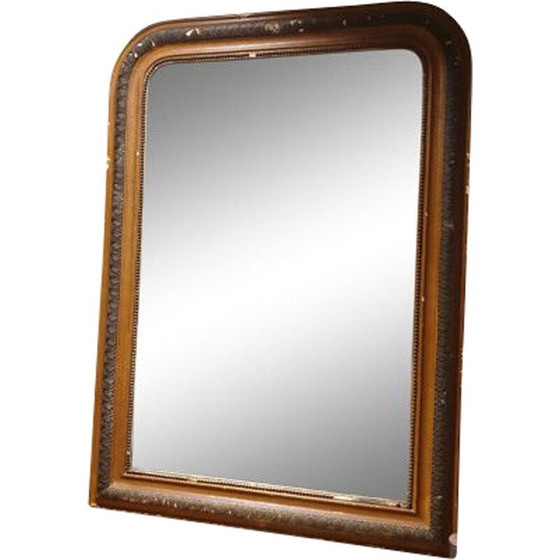 Image 1 of Vintage wood mirror with stucco covering