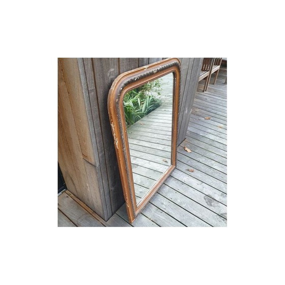 Image 1 of Vintage wood mirror with stucco covering