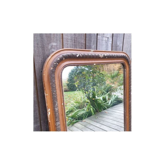 Image 1 of Vintage wood mirror with stucco covering