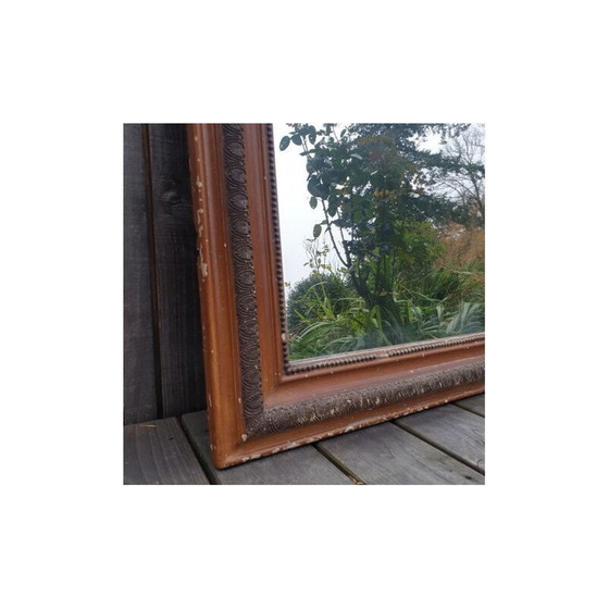 Image 1 of Vintage wood mirror with stucco covering