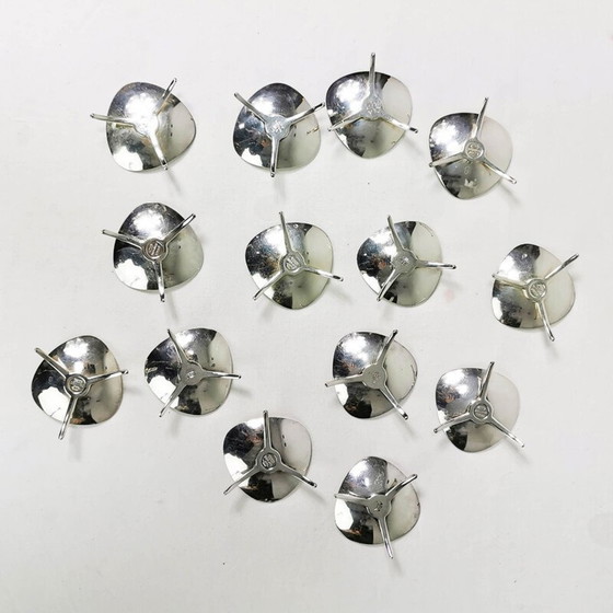 Image 1 of Set of 14 vintage metal candlesticks by Atla, Denmark 1960s