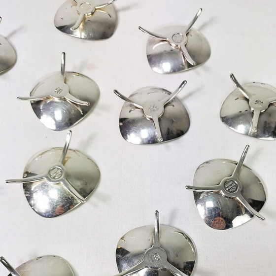 Image 1 of Set of 14 vintage metal candlesticks by Atla, Denmark 1960s