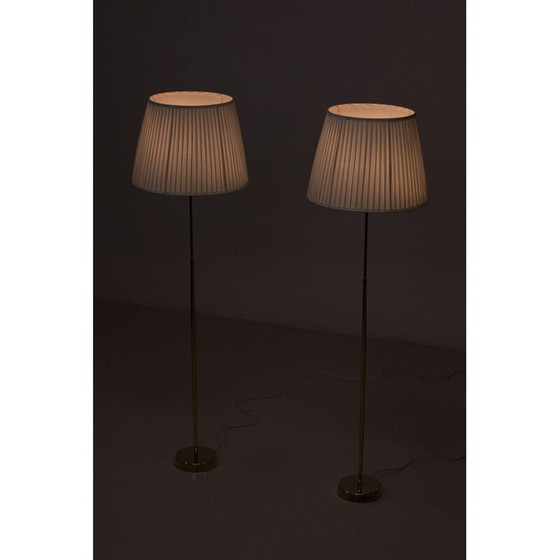 Image 1 of Pair of vintage Swedish brass floor lamps by Asea, 1950