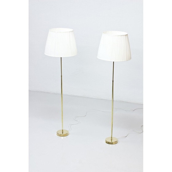 Image 1 of Pair of vintage Swedish brass floor lamps by Asea, 1950