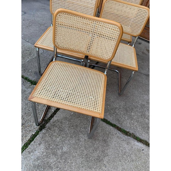 Image 1 of Conjunto de cinco sillas italianas B32 Cesca de mediados de siglo de Marcel Breuer, década de 1970