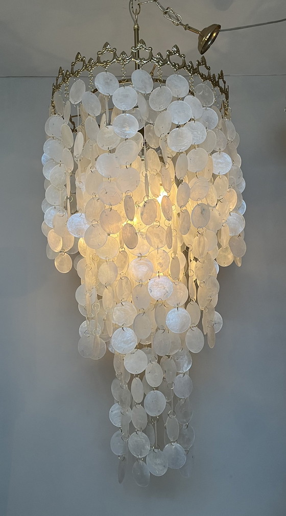 Image 1 of 2 Pieces ! Capiz Shell Lamps Pendant Lamp Xl Vide Lamps