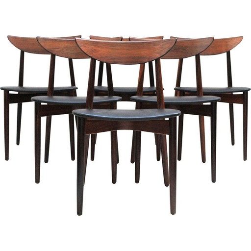 Set of 6 Scandinavian vintage rosewood chairs by Harry Ostergaard for Randers Mobelfabrik, 1957