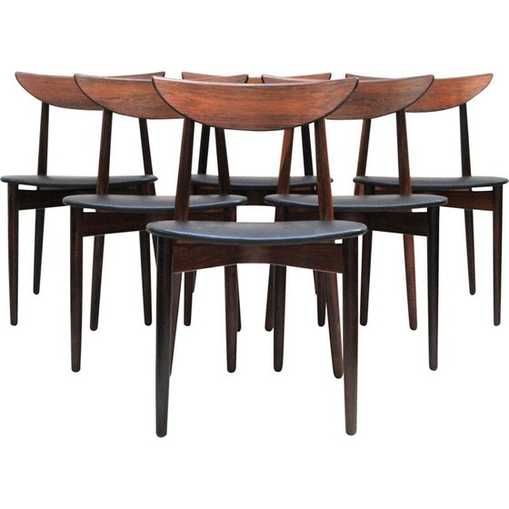 Image 1 of Set of 6 Scandinavian vintage rosewood chairs by Harry Ostergaard for Randers Mobelfabrik, 1957