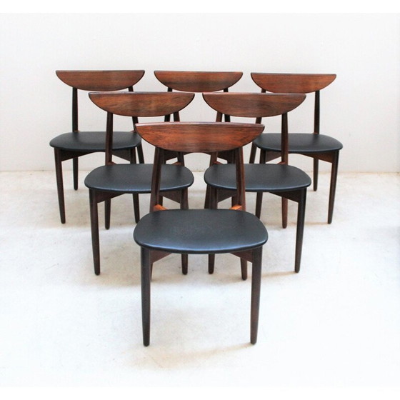 Image 1 of Set of 6 Scandinavian vintage rosewood chairs by Harry Ostergaard for Randers Mobelfabrik, 1957