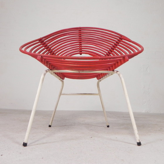 Image 1 of Rattan Chair On Steel Frame Rohe Noordwolde, Years 50