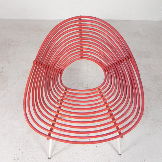 Image 1 of Rattan Chair On Steel Frame Rohe Noordwolde, Years 50