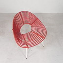 Rattan Chair On Steel Frame Rohe Noordwolde, Years 50
