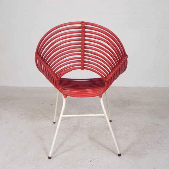 Image 1 of Rattan Chair On Steel Frame Rohe Noordwolde, Years 50