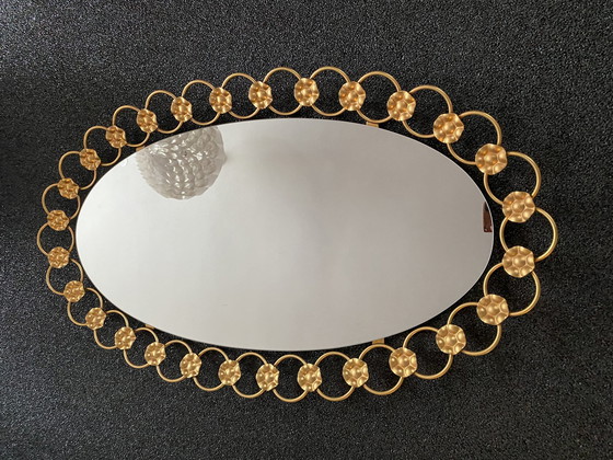 Image 1 of Hollywood design oval mirror