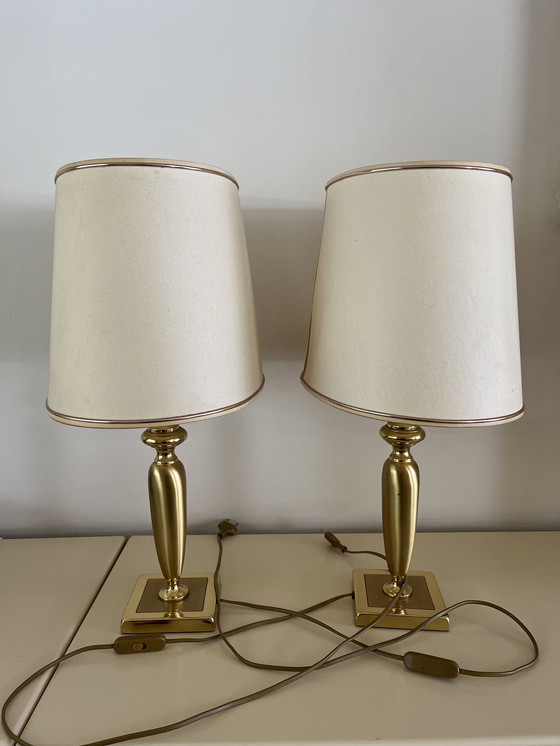 Image 1 of 2x Herda lampe de table laiton