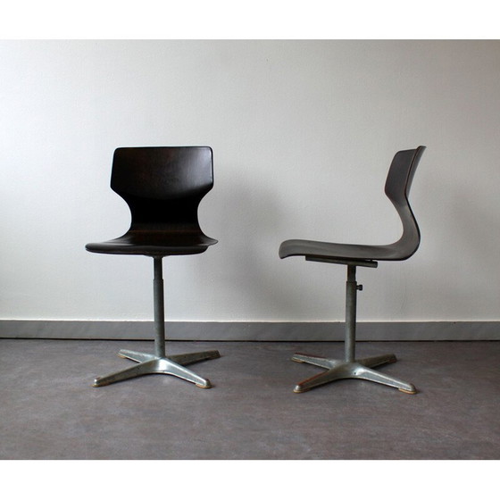 Image 1 of Pair of vintage evolving chairs by Adam Stegner for Flötotto Pagholz, 1970