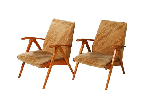 Pair of Czechoslovak Armchairs, 1960s