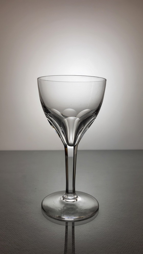 Image 1 of 6 Val Saint Lambert Crystal Wine Glasses Nestor Model