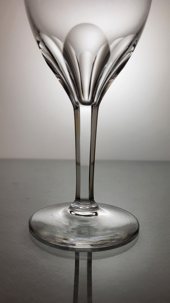 Image 1 of 6 Val Saint Lambert Crystal Wine Glasses Nestor Model