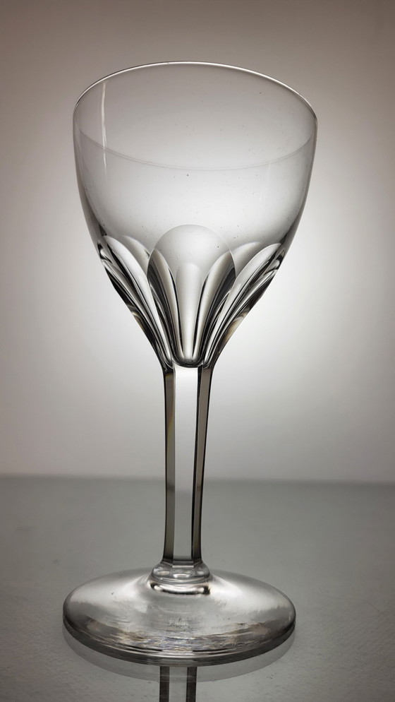 Image 1 of 6 Val Saint Lambert Crystal Wine Glasses Nestor Model