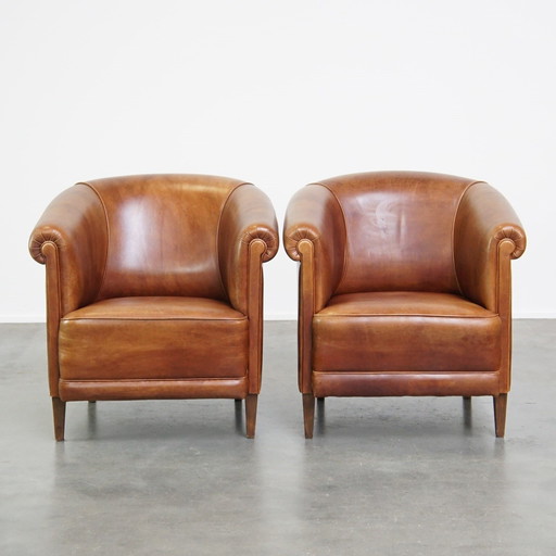 Club Chairs Made Of Beef Leather