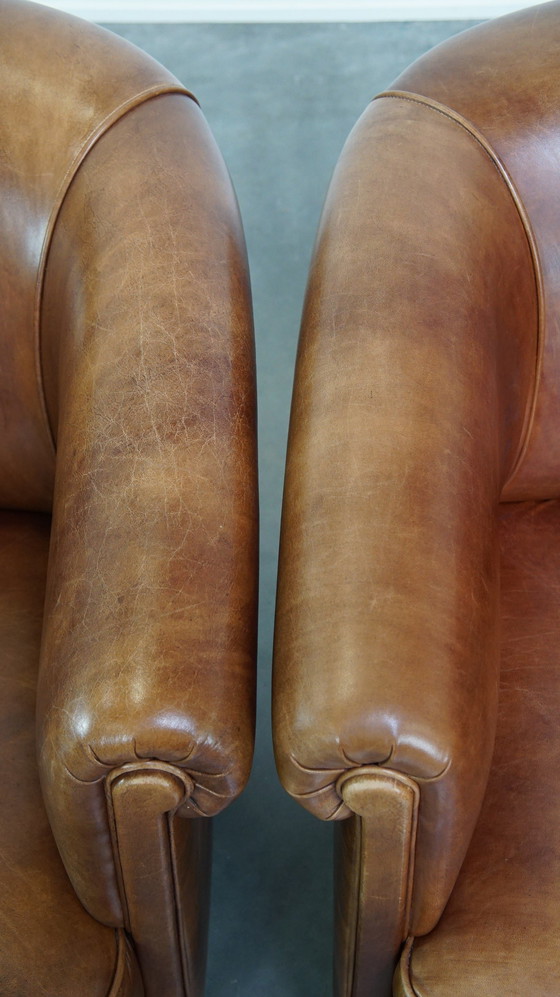 Image 1 of Club Chairs Made Of Beef Leather