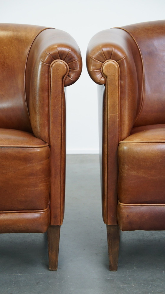 Image 1 of Club Chairs Made Of Beef Leather