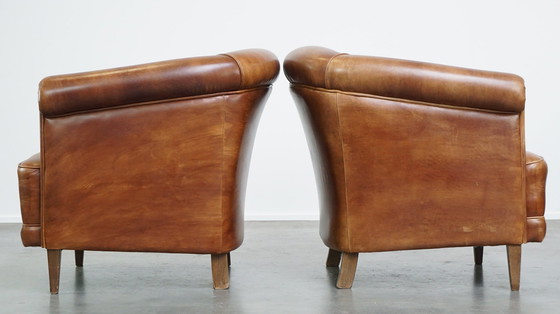 Image 1 of Club Chairs Made Of Beef Leather