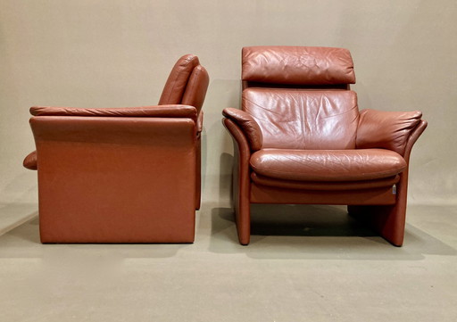 Pair of "Erpo" Leather Design Armchairs