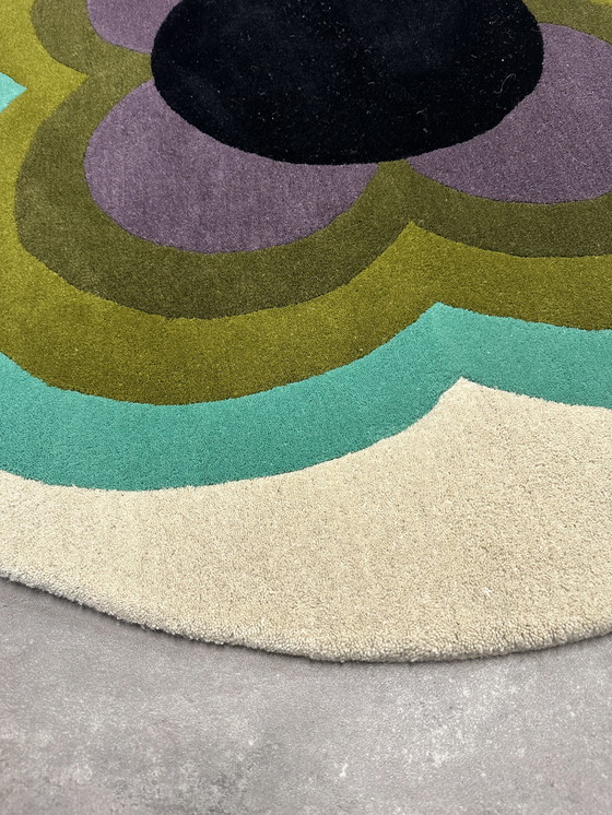 Image 1 of Wool rug B&C Orla Kiely Sunflower Olive 150 x 150cm