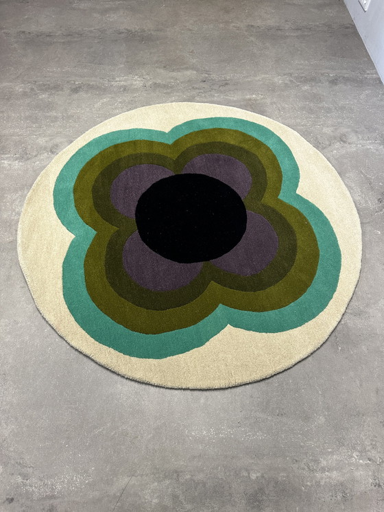 Image 1 of Wool rug B&C Orla Kiely Sunflower Olive 150 x 150cm