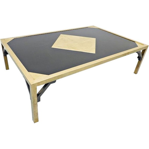 Vintage brass coffee table by Christian Krekels, Belgium 1970