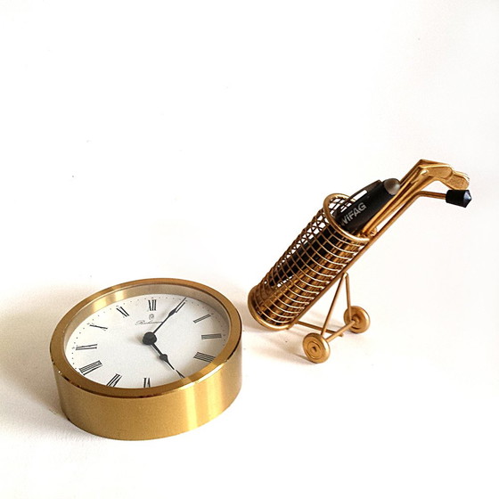 Image 1 of Mid-Century Brass Clock from Rochemont