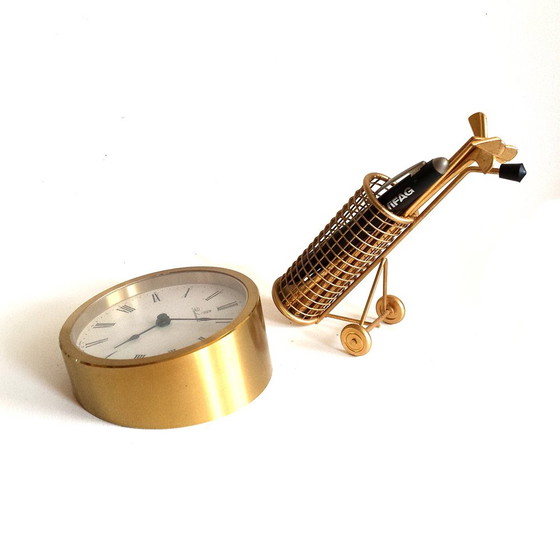 Image 1 of Mid-Century Brass Clock from Rochemont